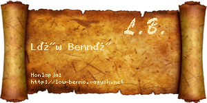 Löw Bennó névjegykártya